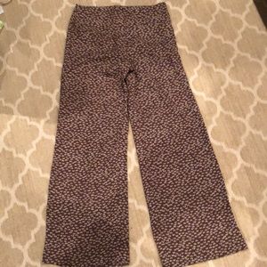 Loft, Kate Patterned brown wide leg slacks, size 4